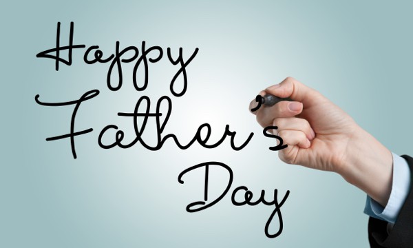 happy fathers day hand writing on glass mirror