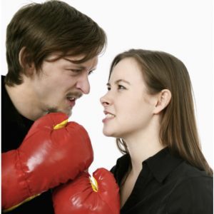 man woman boxing